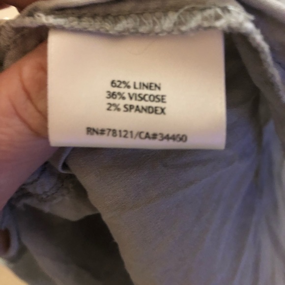 Eileen Fisher Linen Blend Grey Trouser Jeans Style Pants Sz 10 - Picture 8 of 11